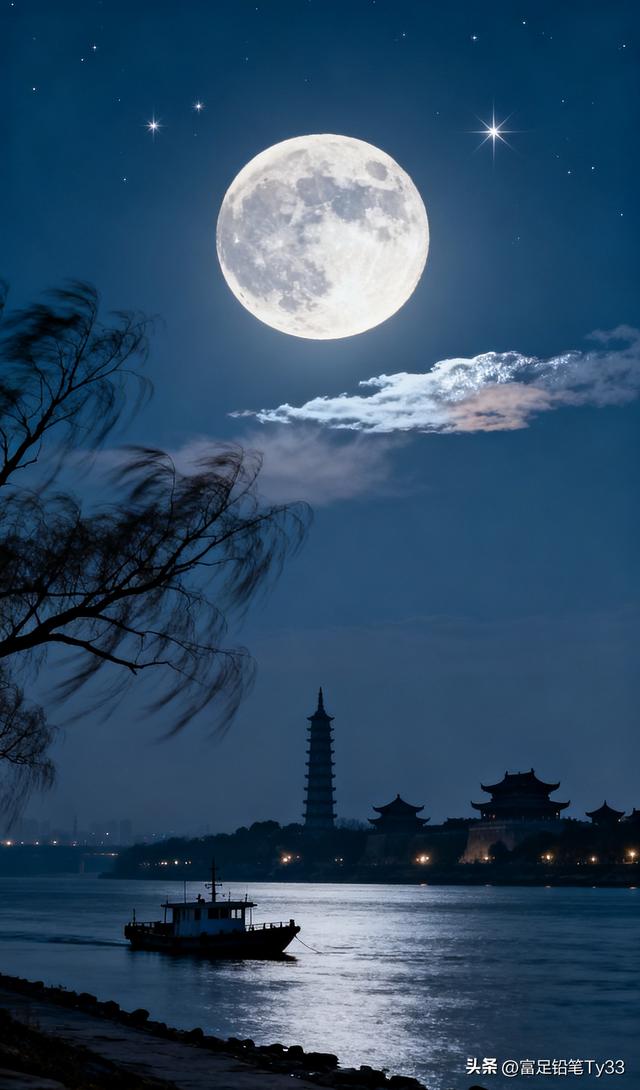 月光下的江南水乡，静谧如诗，美不胜收！