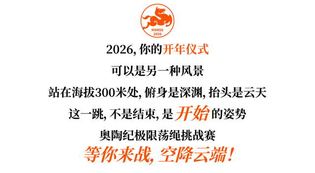 挑战明星同款 新年限定 五大亮点 奥陶纪极限荡绳挑战赛报名进行中