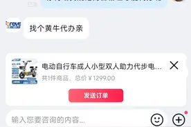 我买了辆电动车，当地上不了牌照，多次找客服，客服让我找黄牛图片