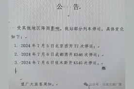 受降雨和暑运影响，吕梁火车站部分列车有调整！图片