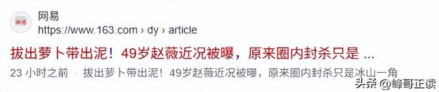 拔出萝卜带出泥！49岁赵薇近况被曝，原来圈内封杀只是冰山一角