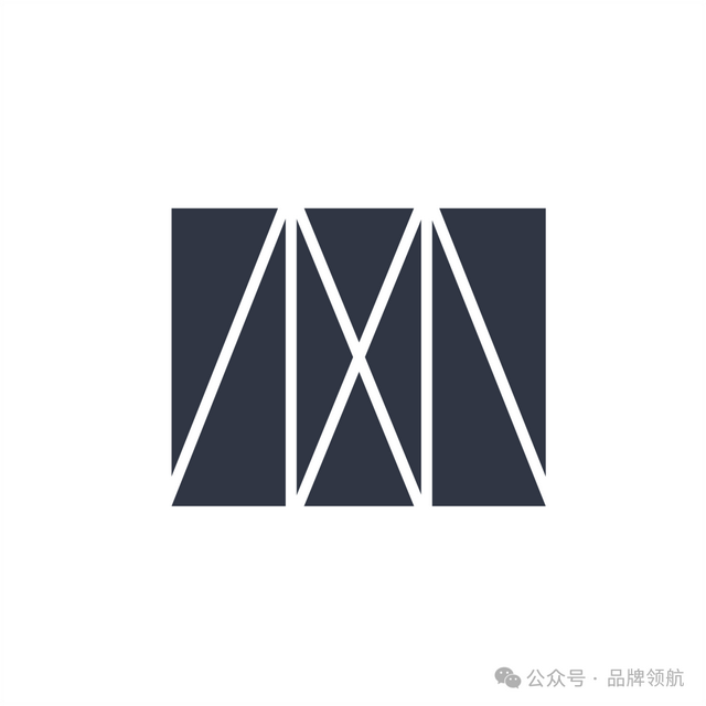 字母M图形创意logo，M的识别在26个字母中排第四