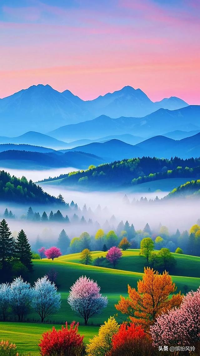 雾是山的软缎，一层叠着一层