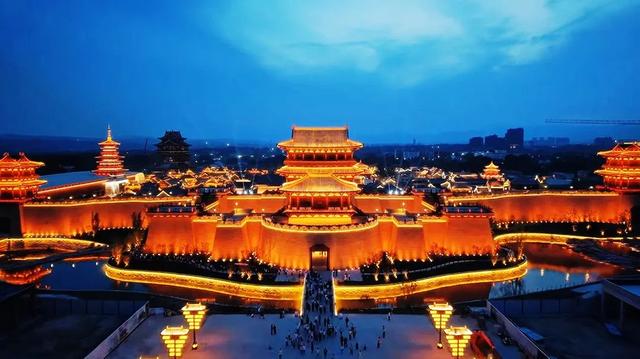 夜太阳灯光助力河南新密溱洧水城，唤醒千年梦境！