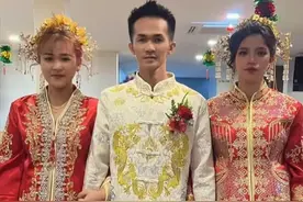 齐人之福？马来西亚华裔男子同时娶两名老婆 ，三人行婚宴照曝光！图片