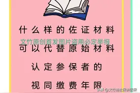 什么样的佐证材料可以代替原始材料认定参保者的视同缴费年限图片