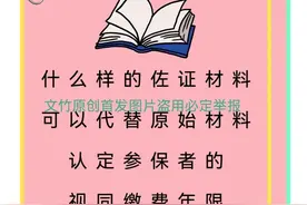 什么样的佐证材料可以代替原始材料认定参保者的视同缴费年限图片