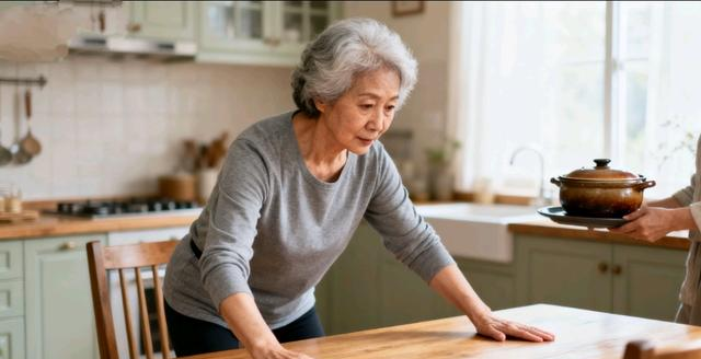 “按桌扩胸”练胸臂，端东西、抬胳膊稳了