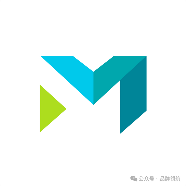 字母M图形创意logo，M的识别在26个字母中排第四