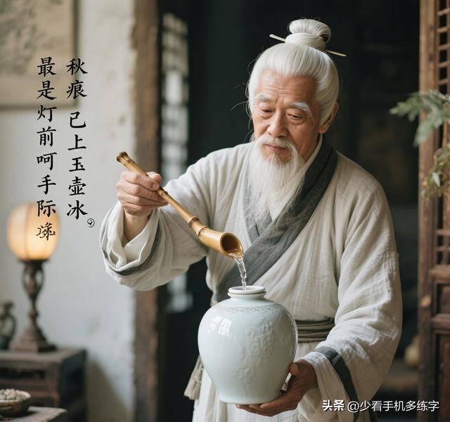 续句诗三：苍梧一叶落无声，冷雨初凝檐下晶。最是灯前呵手际