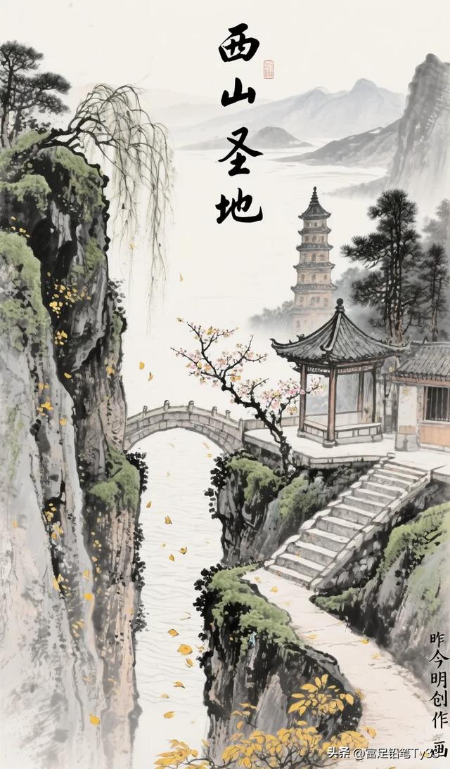 探秘西山：水墨仙境中古塔与瀑布的诗意交响！