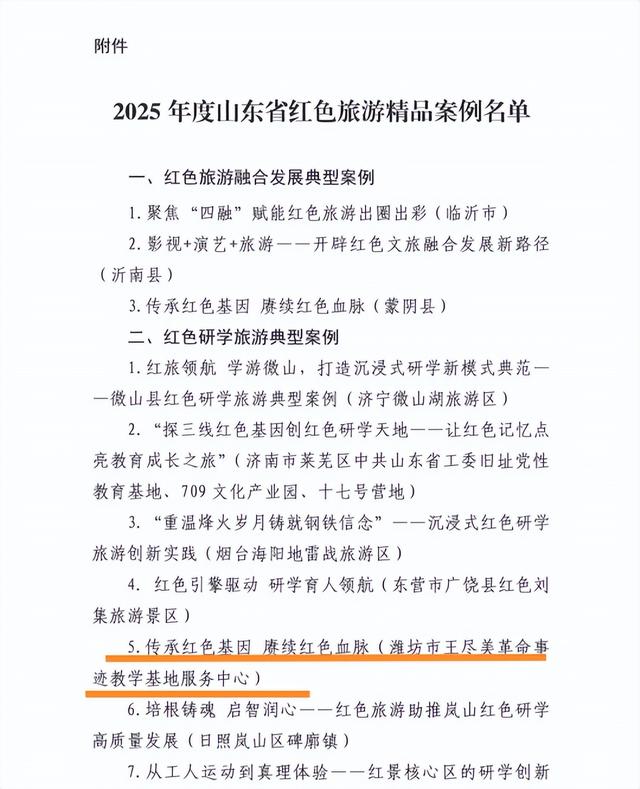喜报 | 我市推选案例入选山东省红色旅游精品案例
