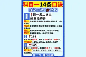 学车科目一题太多，背不过来？速记口诀收藏好！图片