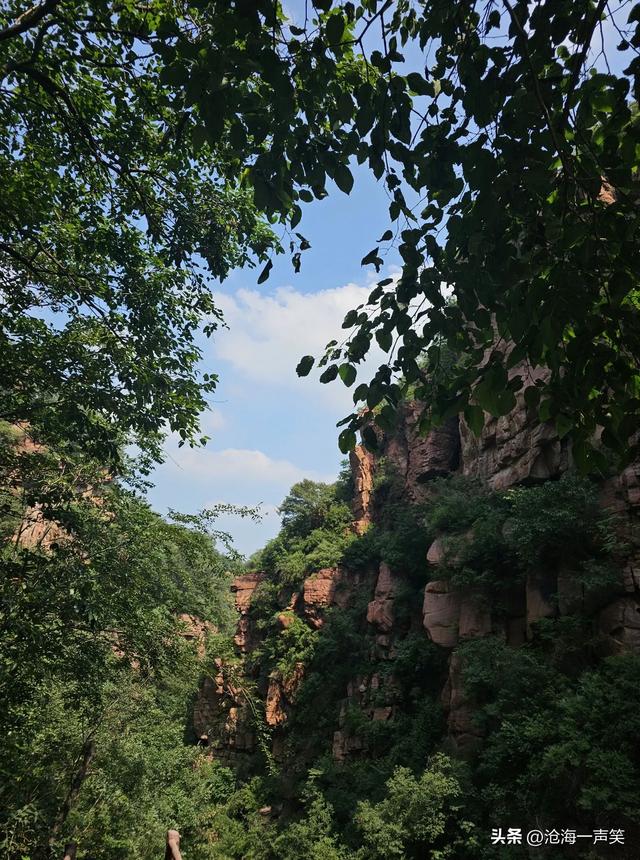 伏羲山大峡谷的魅力，蓝天白云，绿树成荫，溪水长流，降暑纳凉
