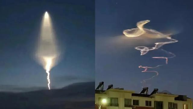 飞机遭遇银色不明飞行物,悬在半空中,离机翼很近