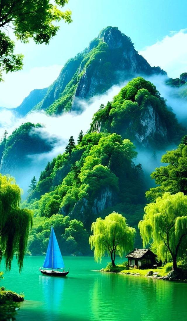 醉美山水间，仿佛吴入了一副绝美的画卷。