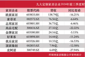 九大定制家居企业发布三季报 营收净利普遍下滑图片