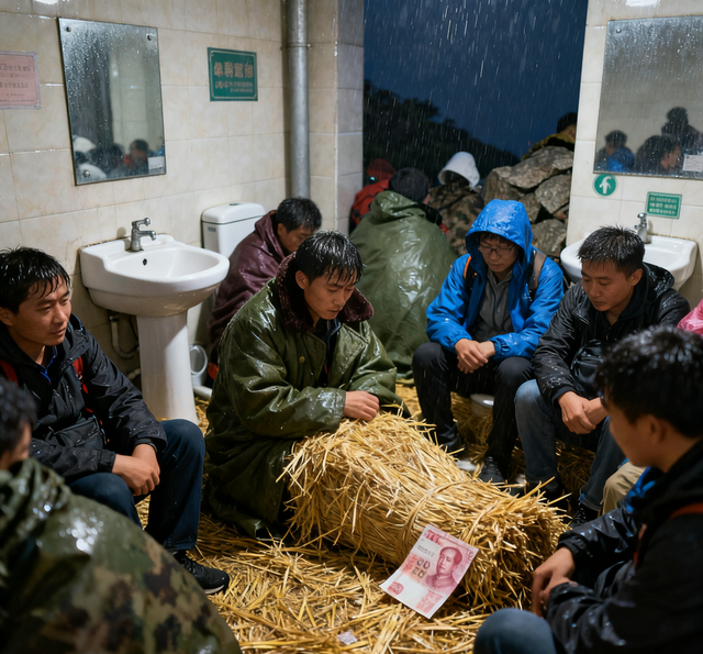 泰山雨夜惊魂：游客挤爆厕所避寒，百元"坐票"成温暖稻草？
