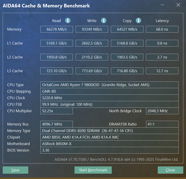 性价比妖板超频指南：华擎B850M-X+9800X3D达成8200C36 48GB！