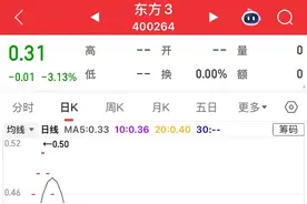 亏惨！不服气的也跌服气了，东方集团连续12个跌停，股价仅剩0.31图片