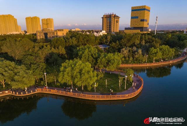 视觉·昌吉 | 3000余棵乔木+9万株灌木！奇台县这座公园成了城市“绿肺”