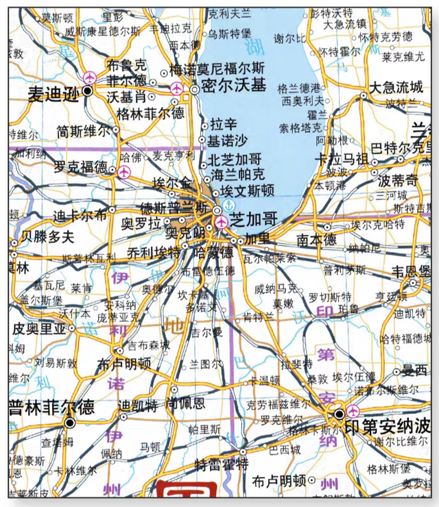 伊利诺伊州芝加哥，这里工业发达还是交通枢纽，像沿海城市