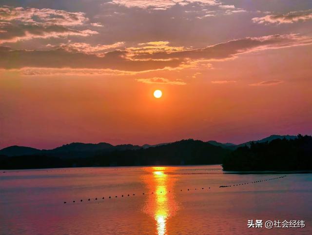每日一景|天目湖——旭日东升耀晨光·落日余晖映晚霞