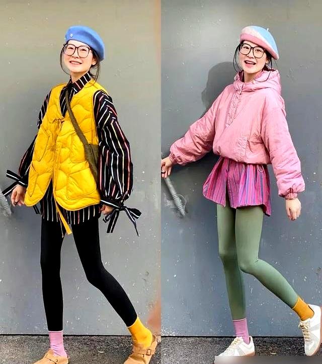 被北京上海街拍惊艳了！满街都是“冬服+瑜伽裤”，洋气时髦保暖
