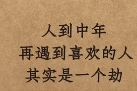 人到中年，再遇到喜欢的人就是一个劫图片