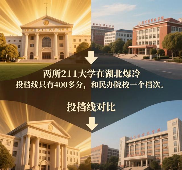 两所211大学在湖北爆冷，投档线只有400多分，和民办院校一个档次