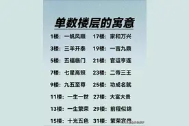 单数楼层的寓意，你家在几楼，对照看看。图片
