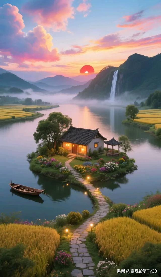 世外桃源，人间仙境，山水田园，静谧美好