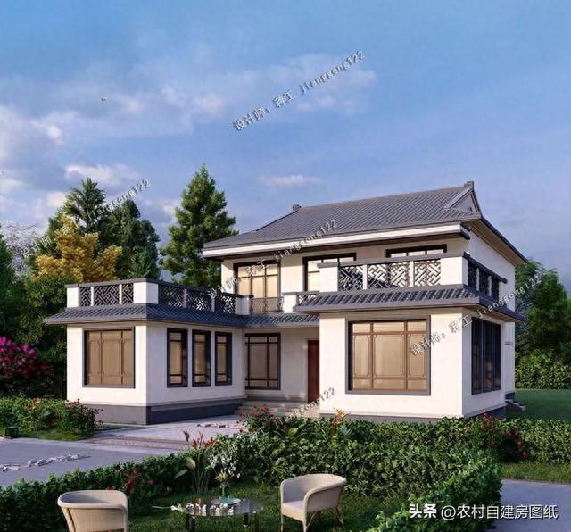 4款二层农村别墅，中式三合院设计，40万就够建一栋