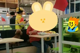 女子在大米先生就餐与宠物共用餐具，店家回应：已废弃该餐具图片