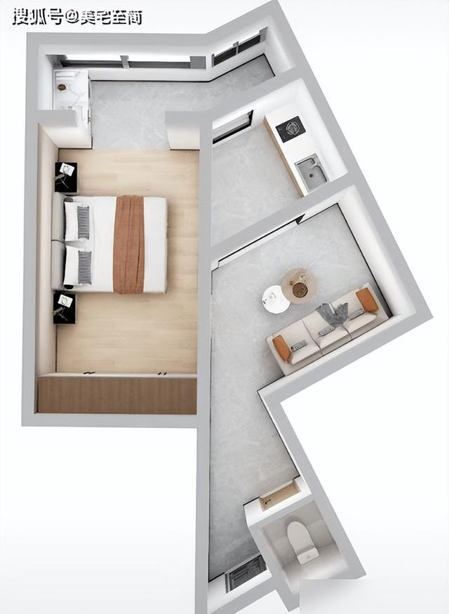 39平米一居室优化，让你奇葩户型更好住