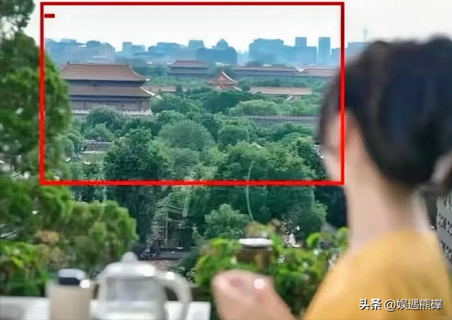 王艳太有钱了，穿睡衣在自家花园散步，背后就是紫禁城！