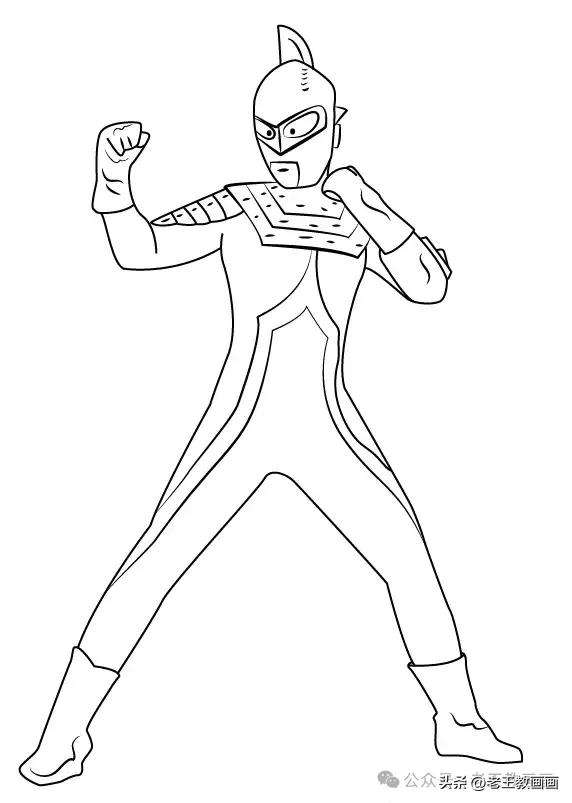 孩子们的最爱，奥特曼线稿资料，临摹涂色