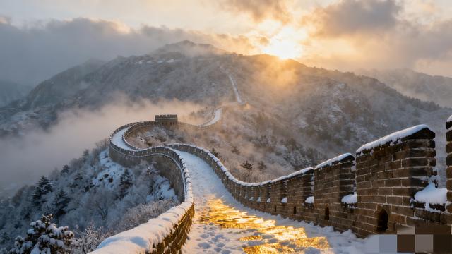 刷爆朋友圈！雪花裹长城 千年雄关秒变诗 中外游客手拉手踏雪成画