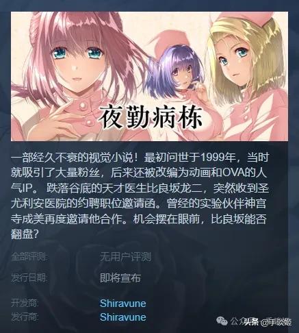 自带味道的游戏《夜勤病栋》上架steam