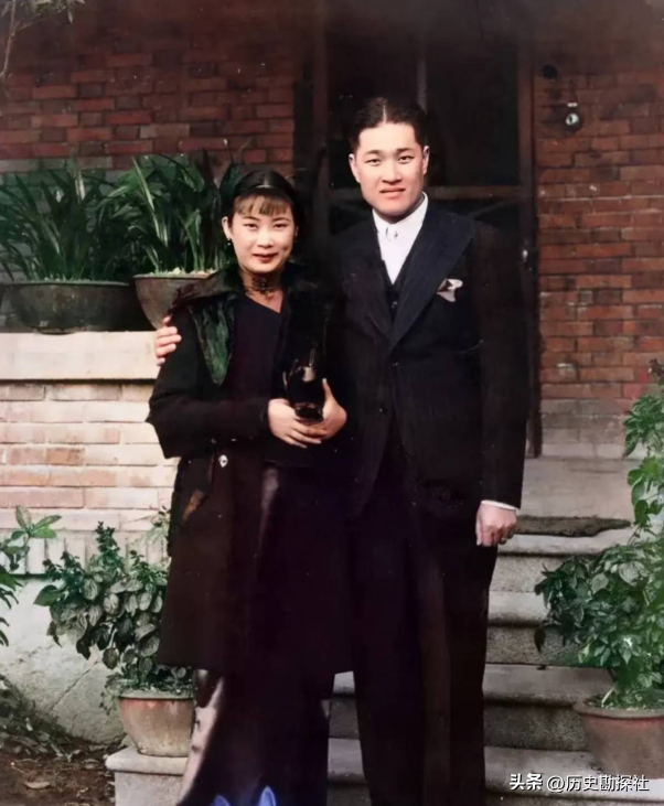 戴笠与胡蝶的真实影像，胡蝶美艳摄人心魄，戴笠面容冷峻不怒自威