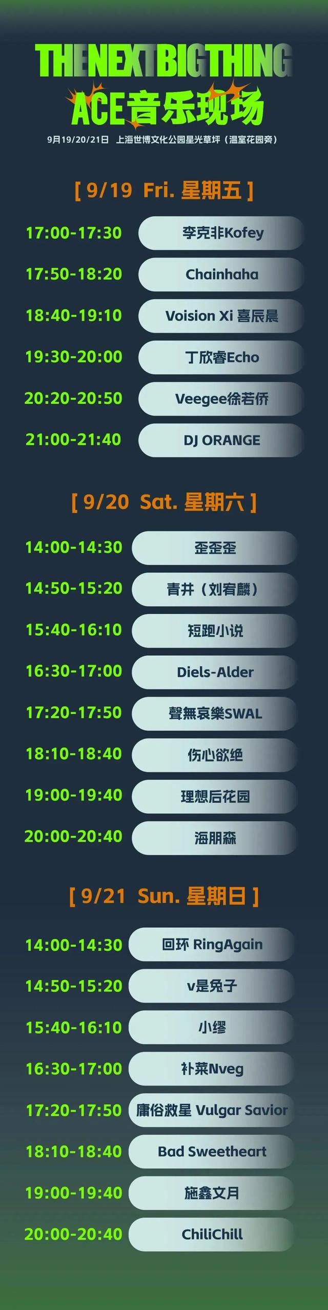 “上海之夏”丨重点活动：The Next Big Thing x ACE音乐现场全阵容公布，现已正式开票！
