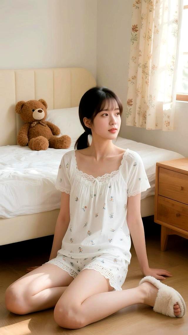 宅家治愈系穿搭｜温柔碎花睡衣+毛绒拖，把清晨时光过成诗