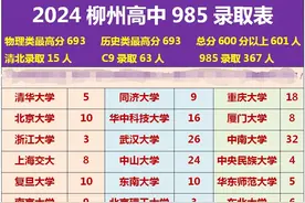 2024年柳州高中985高校录取表图片