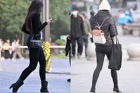 为什么不建议你穿“鲨鱼裤+高跟鞋”？看素人街拍，就知道答案了图片