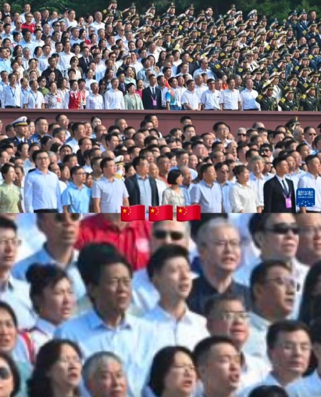 13位奥运冠军现场观看阅兵，汪顺戴着奖牌，马龙的“合照”太特殊