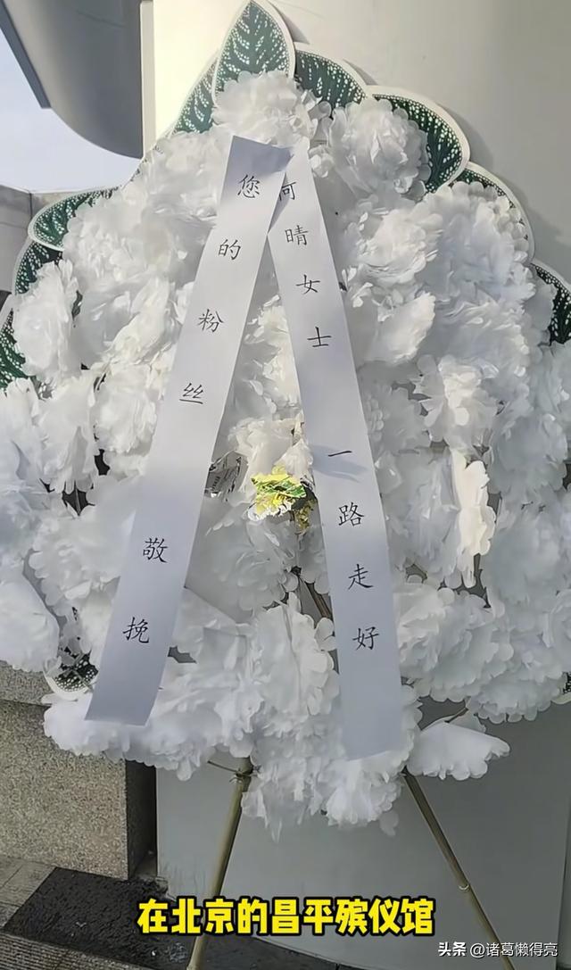 何晴葬礼现场，许何手捧骨灰和遗像	，卢俊义扮演者王卫国为其送别