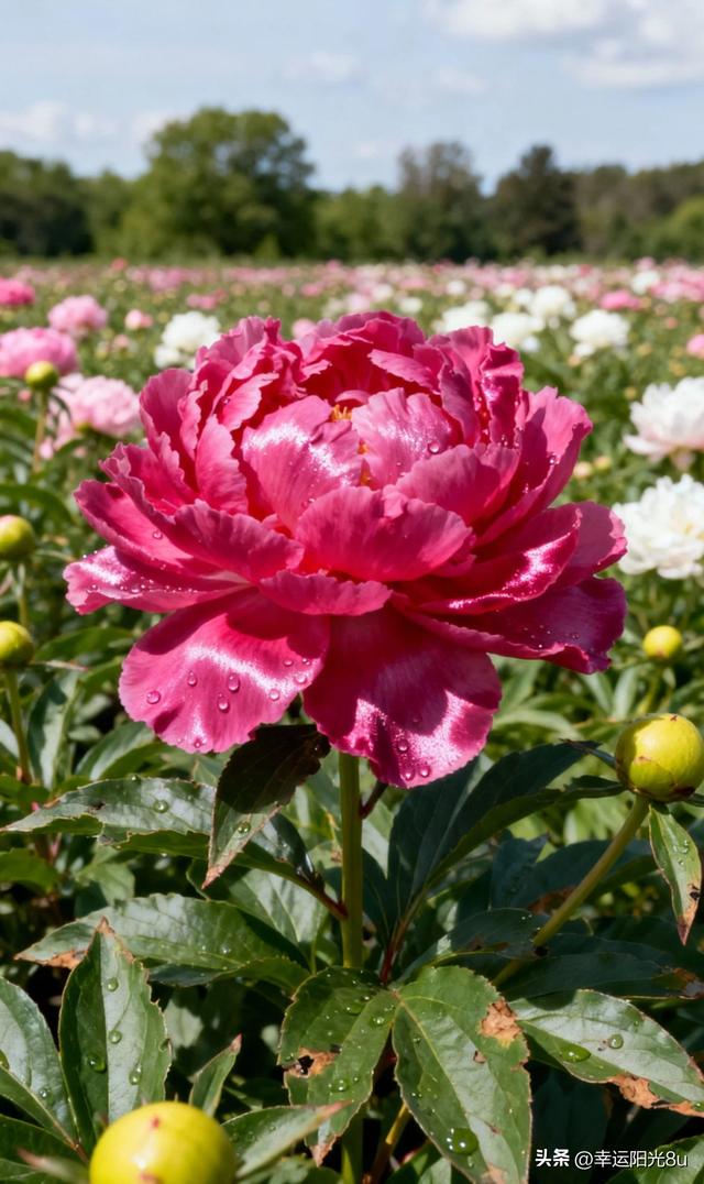 绯红嫣然·粉团锦簇·橙光流转——芍药花海的多色狂欢