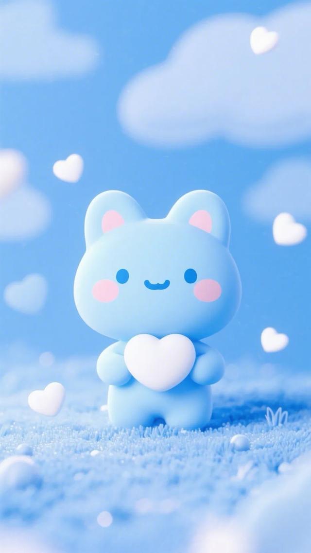 蓝色调萌力觉醒！小精灵护眼壁纸免费派送中~