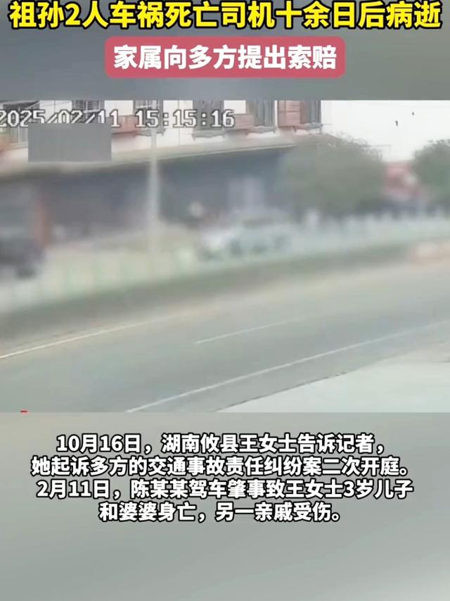 湖南一对祖孙被超速车辆撞身亡：司机十余日后病逝，死者家属向多方提出索赔