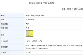 北京海淀、门头沟发布大风黄色预警：短时阵风可达10级左右图片
